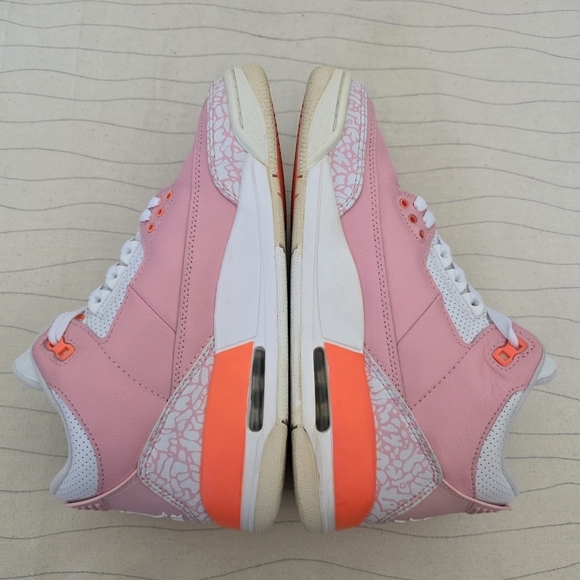 Air Jordan Womens Retro 3 Pink White Leather Sneakers Shoes CK9246-600 Size 8.5 - Picture 7 of 15